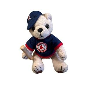 Boston Red Sox Stuffed Teddy Bear Wood Baseball Bat (Good Stuff, 2005)